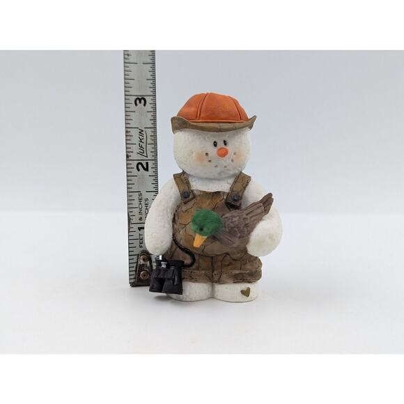 Sarah's Attic Snowonders Hunter Snowman with Duck & Binoculars Fall #7665 - Picture 8 of 9